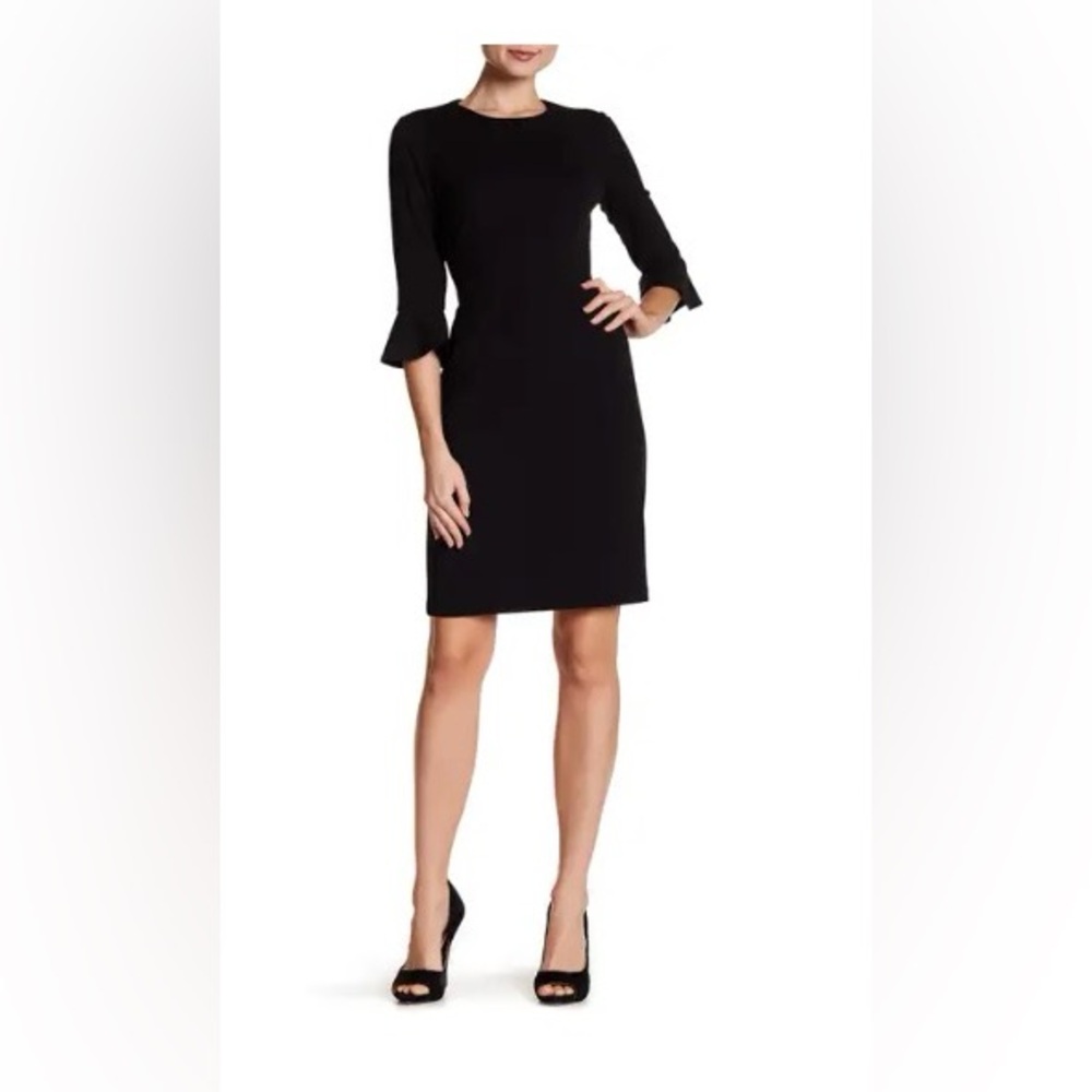 Donna Morgan Ruffle Cuff Sheath Dress